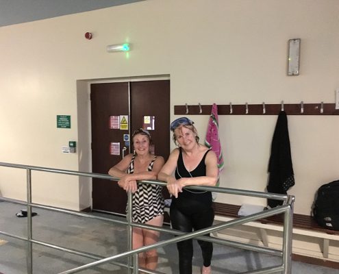 Bernadette and Jacqueline after a Front Crawl lesson