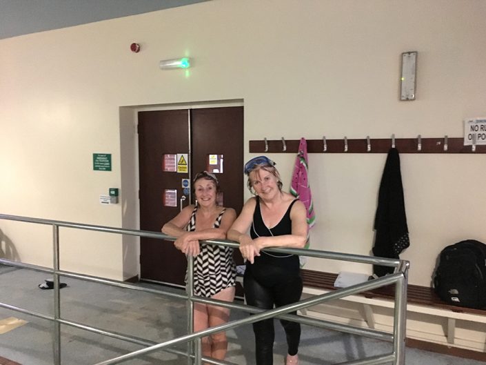 Bernadette and Jacqueline after a Front Crawl lesson